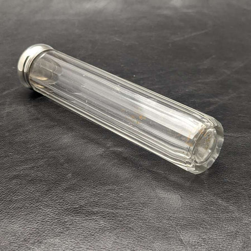 1927年 英国ヴィンテージ 長形ガラスボトル 純銀蓋 110g