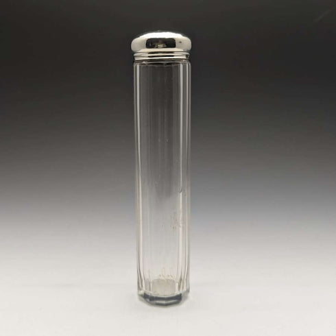 1927年 英国ヴィンテージ 長形ガラスボトル 純銀蓋 110g