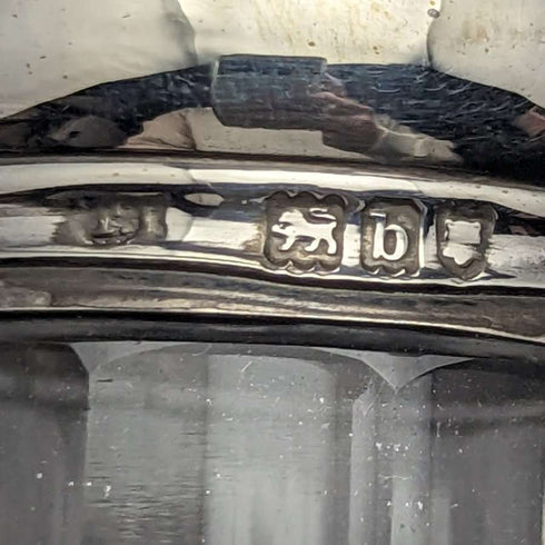 1927年 英国ヴィンテージ 長形ガラスボトル 純銀蓋 110g
