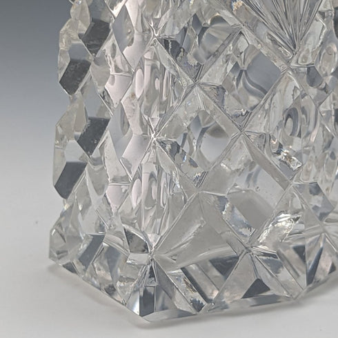 1972 British Vintage Cut Glass Seasoning Container Sterling Silver Lid 320g