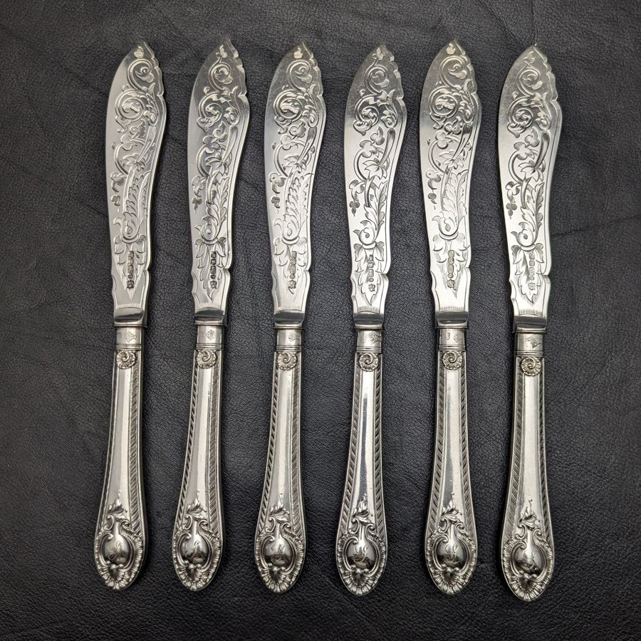 Silver Plate Fish Knife Set 