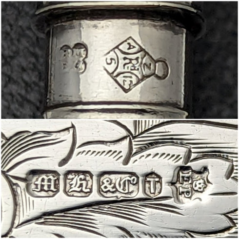 1860年 英国アンティーク シルバープレート製 フィッシュナイフ6本セット トレー入