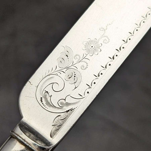1868 British antique silver plate cutlery set 6x2 in mahogany case