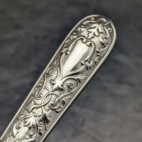 1868 British antique silver plate cutlery set 6x2 in mahogany case