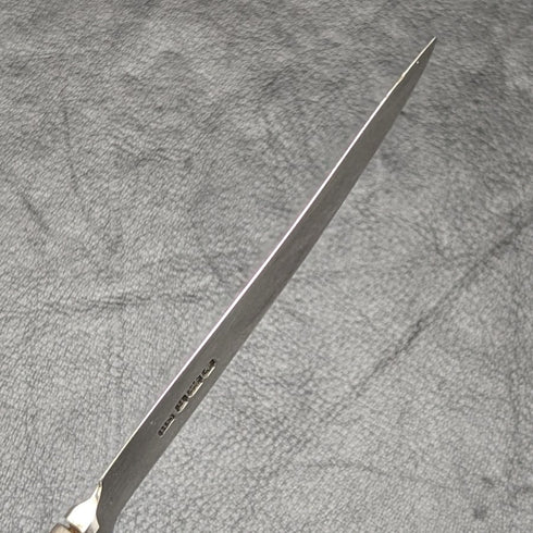 1925年 英国ヴィンテージ 白蝶貝ハンドル 純銀ブレード デザートカトラリー4x2セット