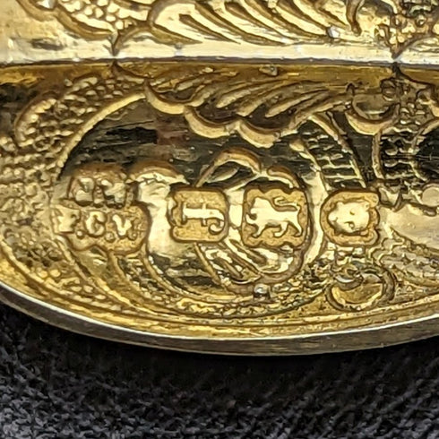 1901年 英国アンティーク 純銀金メッキ アノイティングスプーン12本セット ケース入り