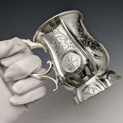 1856 British Antique Sterling Silver Mug 164g