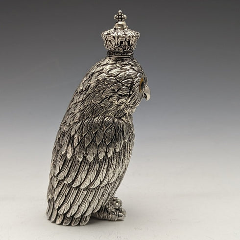 Vintage Sterling Silver Owl Shape Portable Perfume Bottle