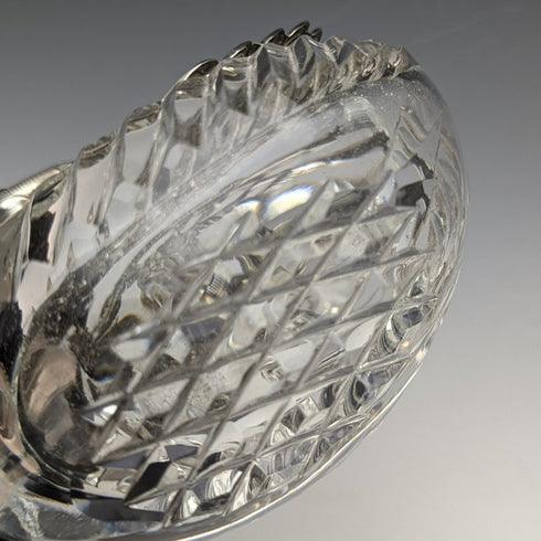 1972 British Vintage Swan Shape Sterling Silver & Cut Glass Accessory Case Large Medium Small Set of 3