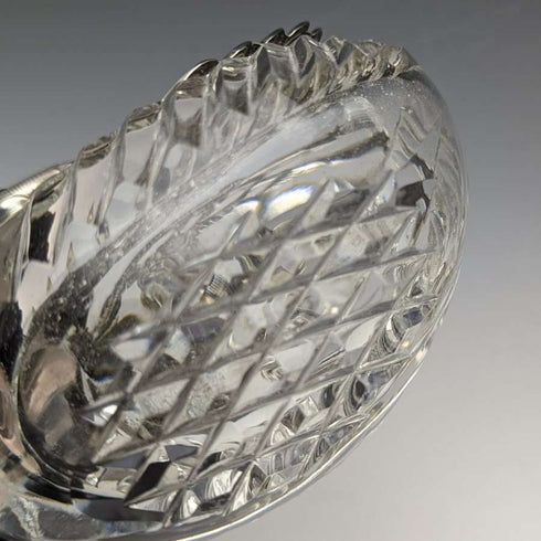 1972 British Vintage Swan Shape Sterling Silver & Cut Glass Accessory Case Large Medium Small Set of 3