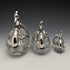 1972 British Vintage Swan Shape Sterling Silver & Cut Glass Accessory Case Large Medium Small Set of 3
