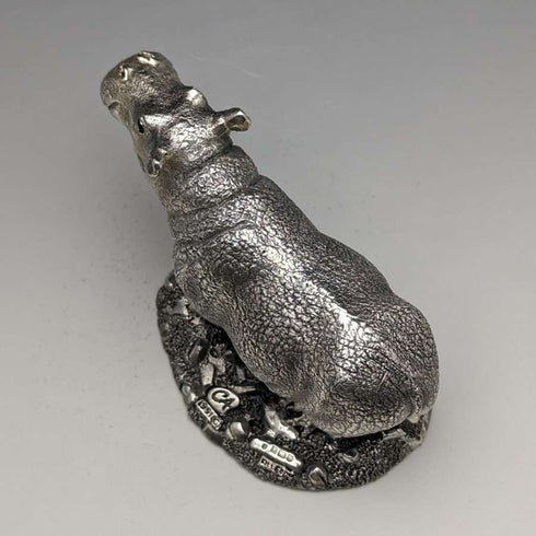 UK Country Artists Sterling Silver Sculpture Hippopotamus Figurine 120g
