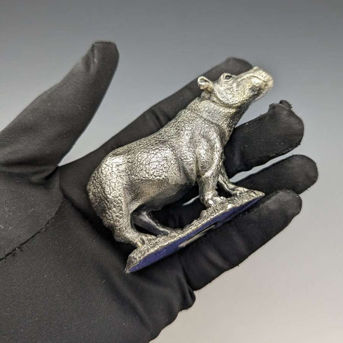 UK Country Artists Sterling Silver Sculpture Hippopotamus Figurine 120g