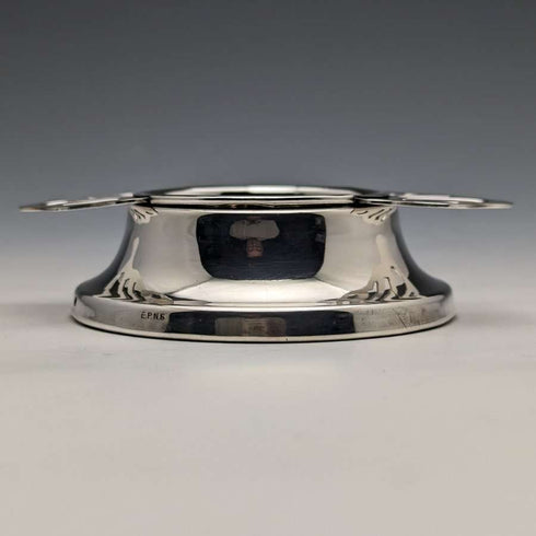 British vintage silver plate tea strainer