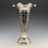 1906 British Antique Sterling Silver Large Vase Pair Cobalt Inner