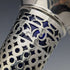 1906 British Antique Sterling Silver Large Vase Pair Cobalt Inner