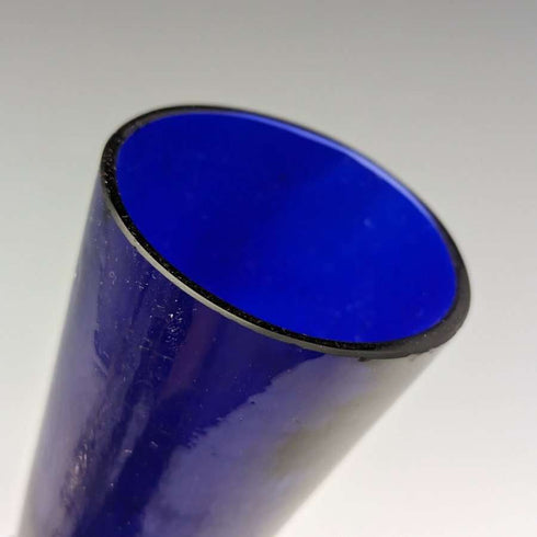 1906 British Antique Sterling Silver Large Vase Pair Cobalt Inner