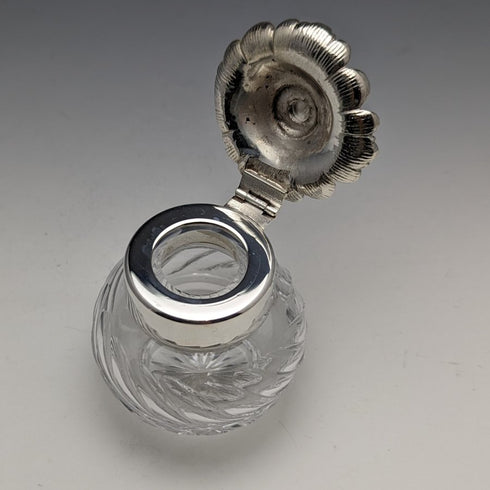 英国ヴィンテージ シルバープレート製 ゴルフデザイン ペンスタンド&インク壺ペア