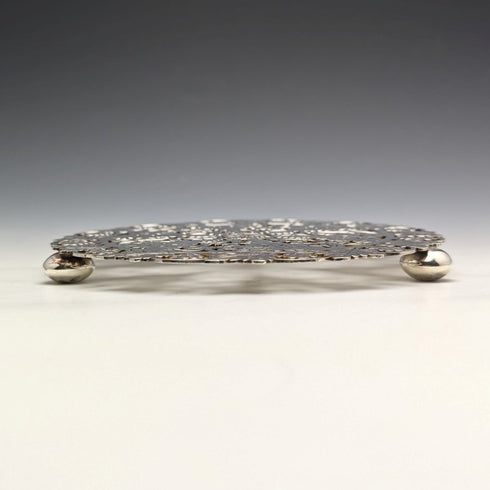 British vintage silver plate teapot stand pair