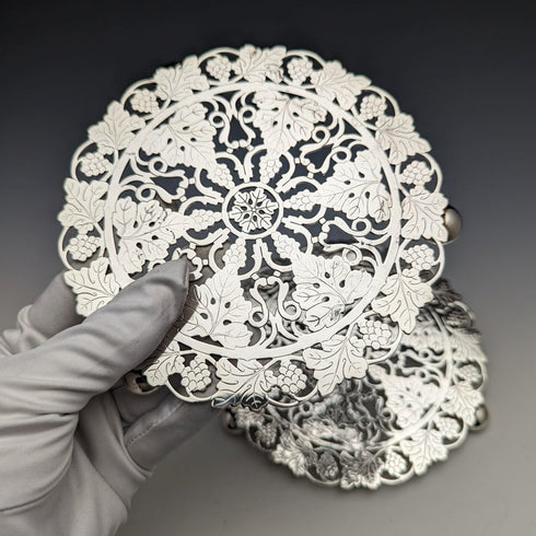 British vintage silver plate teapot stand pair