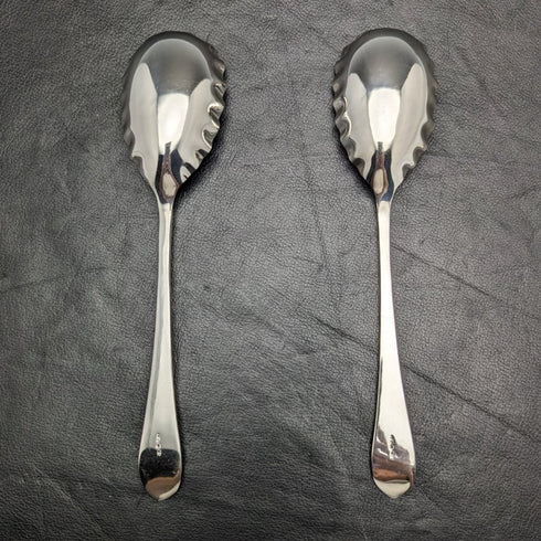英国アンティーク シルバープレート製 サービングスプーン ペア ケース入