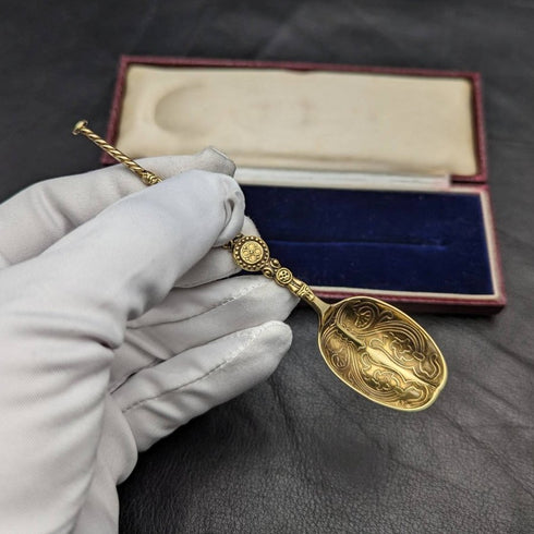 1936 British Vintage Sterling Silver Annoting Spoon Barker Brothers