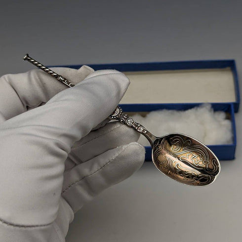 1936 British Vintage Pure Silver Annoting Spoon IS Greenberg