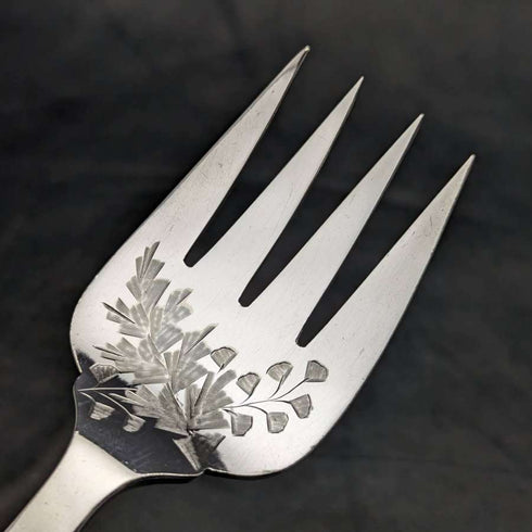 Around 1900 British antique silver plate fish server set