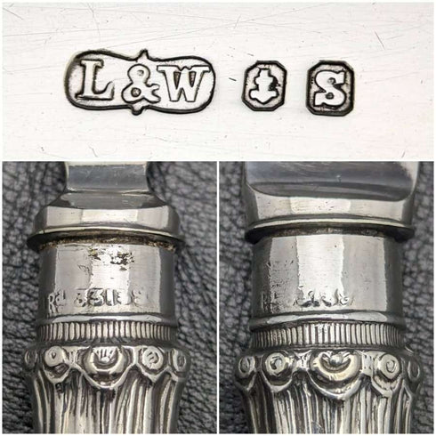 Around 1900 British antique silver plate fish server set