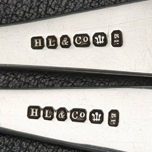 1905년경 영국 앤티크 실버 플레이트 잼 스푼 페어 케이스 포함