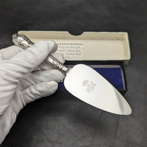 1975年 英国ヴィンテージ 純銀ハンドル 小型ケーキサーバ 箱入り