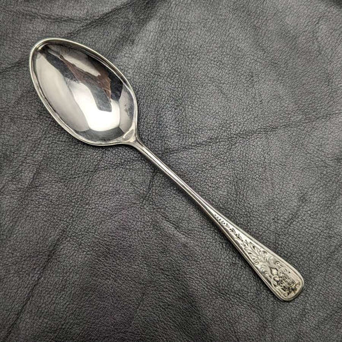 1894 British Antique Sterling Silver Spoon Fine Engraving Case