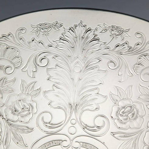 英国ヴィンテージ シルバープレート製 テーブルマット 大小2x2セット