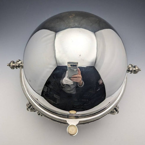 1900 年左右英國古董銀盤早餐盤 MARTIN HALL