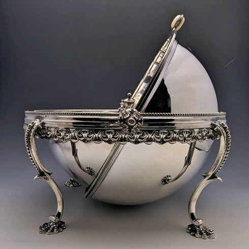 1900 年左右英國古董銀盤早餐盤 MARTIN HALL