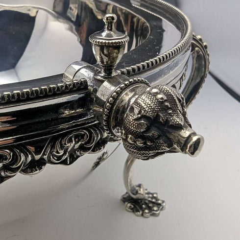 Around 1900 English antique silver plate breakfast dish MARTIN HALL