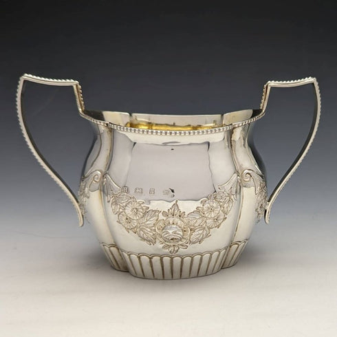 1897 British Antique Sterling Silver Sugar Pot & Cream Jug Total 183g