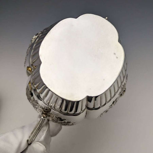 1897年 英国アンティーク 純銀製シュガーポット&クリームジャグ 計183g