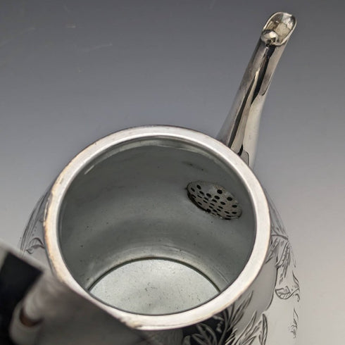 英国ヴィンテージ プレートピューター製 ティーポット3点セット