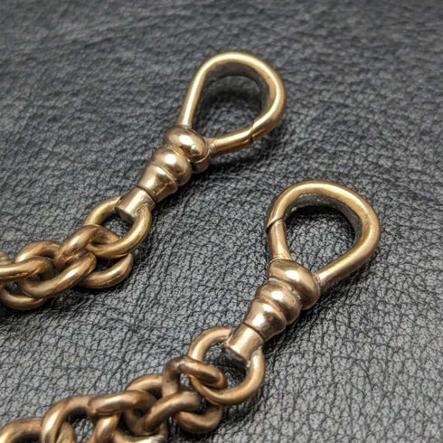Cadena Albert doble de oro laminado, antigüedad británica, 46g, sin dije