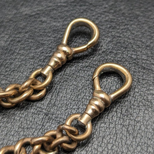British Antique Rolled Gold Double Albert Chain 46g No Fob