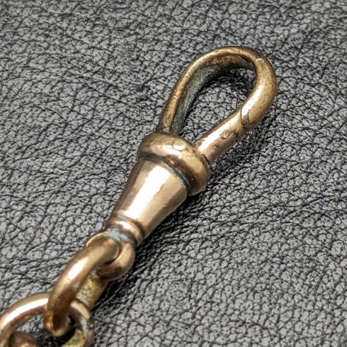 英國古董軋金阿爾伯特鏈 9ct 金心形小盒墜子