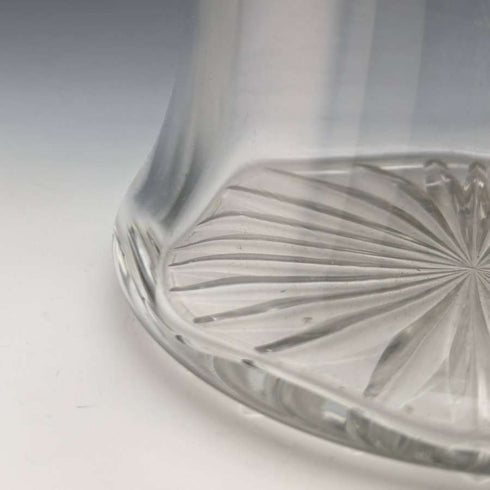 Barril para galletas de cristal tallado vintage británico con tapa plateada 917g
