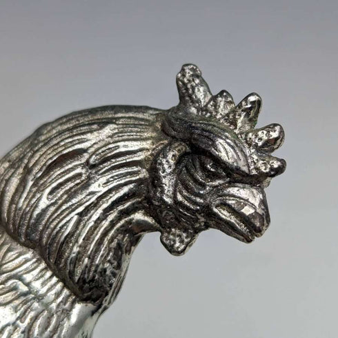 British Vintage Pewter Chicken Figurine Pair