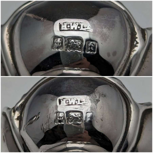 1905 British antique sterling silver vase vase pair 84g Henry Williams