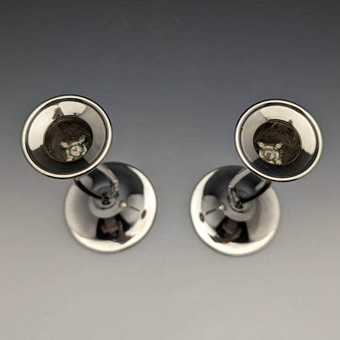 英国ヴィンテージ シルバープレート製 キャンドルスタンド 燭台ペア