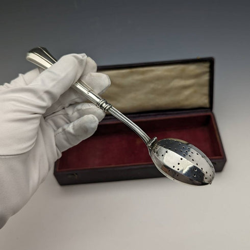 米国アンティーク 純銀製 ティーインフューザー ケース入り