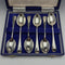 1979 Made in England Pure Silver (925 Silver) Locomotive Engraving Set of 6 Teaspoons C&C Co Case