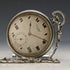 Reloj de bolsillo Cyma vintage, mecánico, caja plateada, en buen estado de funcionamiento, con cadena.