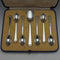 1937 British Vintage Pure Silver (925 Silver) 6 Teaspoons & Sugar Shovel Set in Case Mappin & Webb